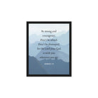 Joshua 1:9 Bible Verse, Courageous Framed Canvas Print Wall Art Black 8″×10″
