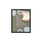 Romans 3:23 Bible Verse, the glory Framed Canvas Print Wall Art Black 8″×10″