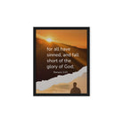 Romans 3:23 Bible Verse, of God Framed Canvas Print Wall Art Black 8″×10″