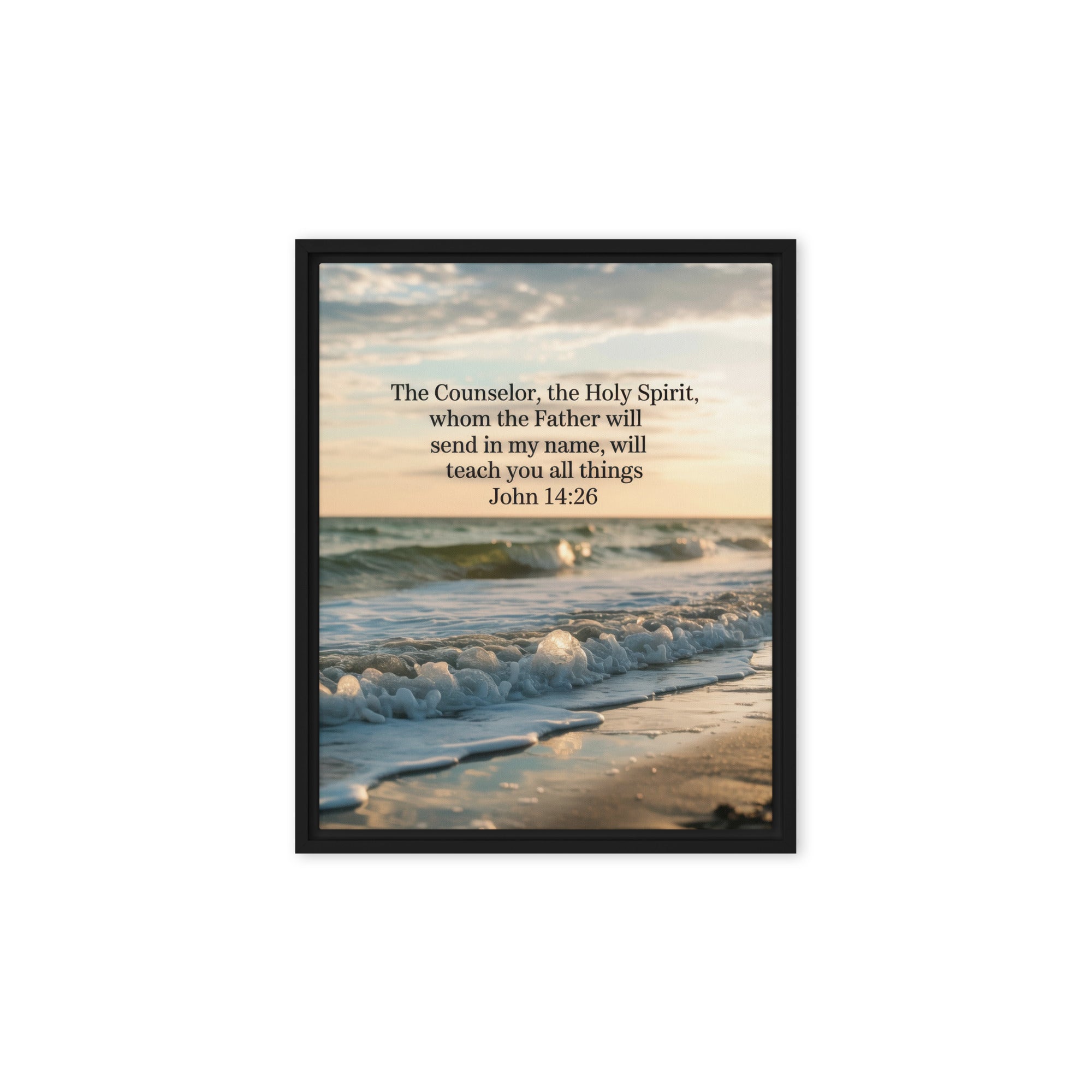 John 14:26 Bible Verse You All Framed Canvas Black 8″×10″