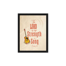 Exodus 15:2 Bible Verse, The LORD is my strength Framed Canvas Print Wall Art Black 9″×12″