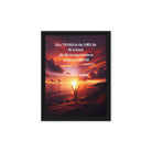 Psalm 107:1 Bible Verse, Give Thanks to the Lord Framed Canvas Print Wall Art Black 9″×12″