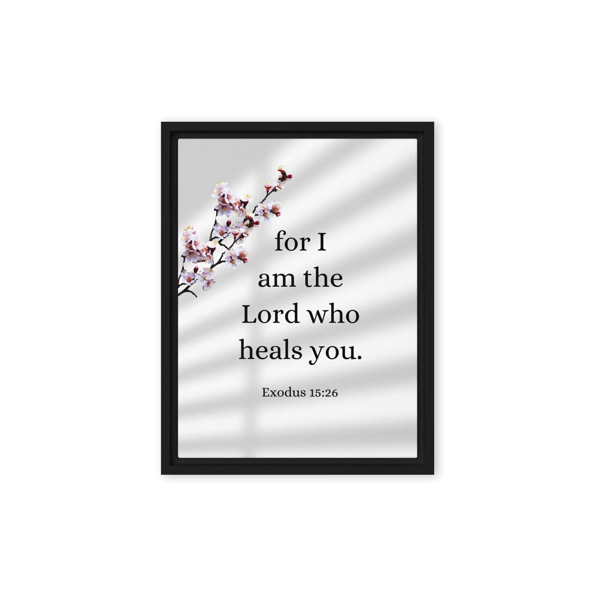 Exodus 15:26 Bible Verse, diligently listen Framed Canvas Print Wall Art Black 9″×12″
