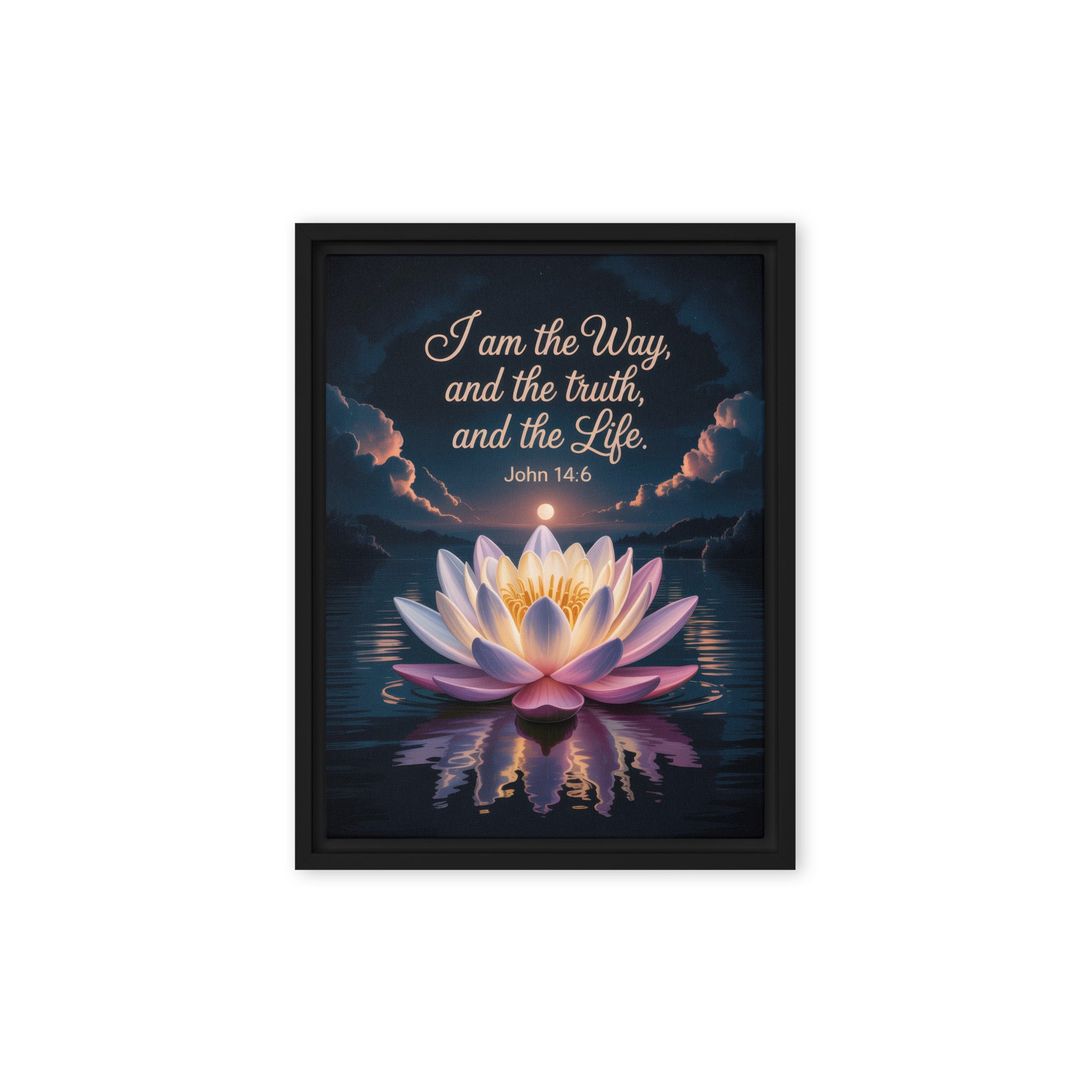 John 14:6 Bible Verse The Way Framed Canvas Black 9″×12″