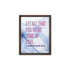 1 Corinthians 16:14 Bible Verse, Do it in Love Framed Canvas Print Wall Art Brown 11″×14″