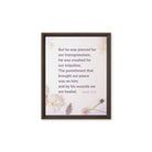 Isaiah 53:5 Bible Verse, by his wounds Framed Canvas Print Wall Art Brown 11″×14″