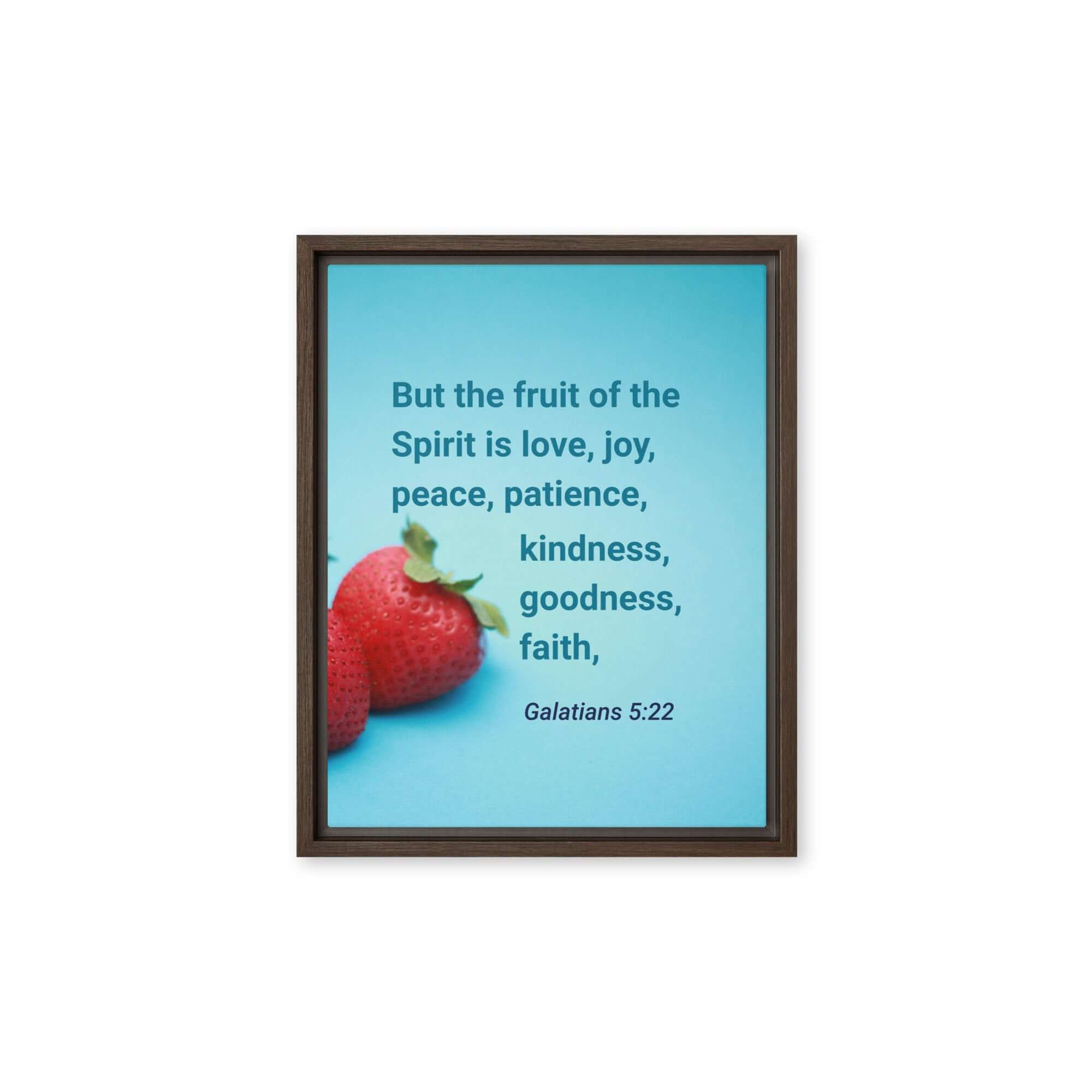 Galatians 5:22 Bible Verse, fruit of the Spirit Framed Canvas Print Wall Art Brown 11″×14″