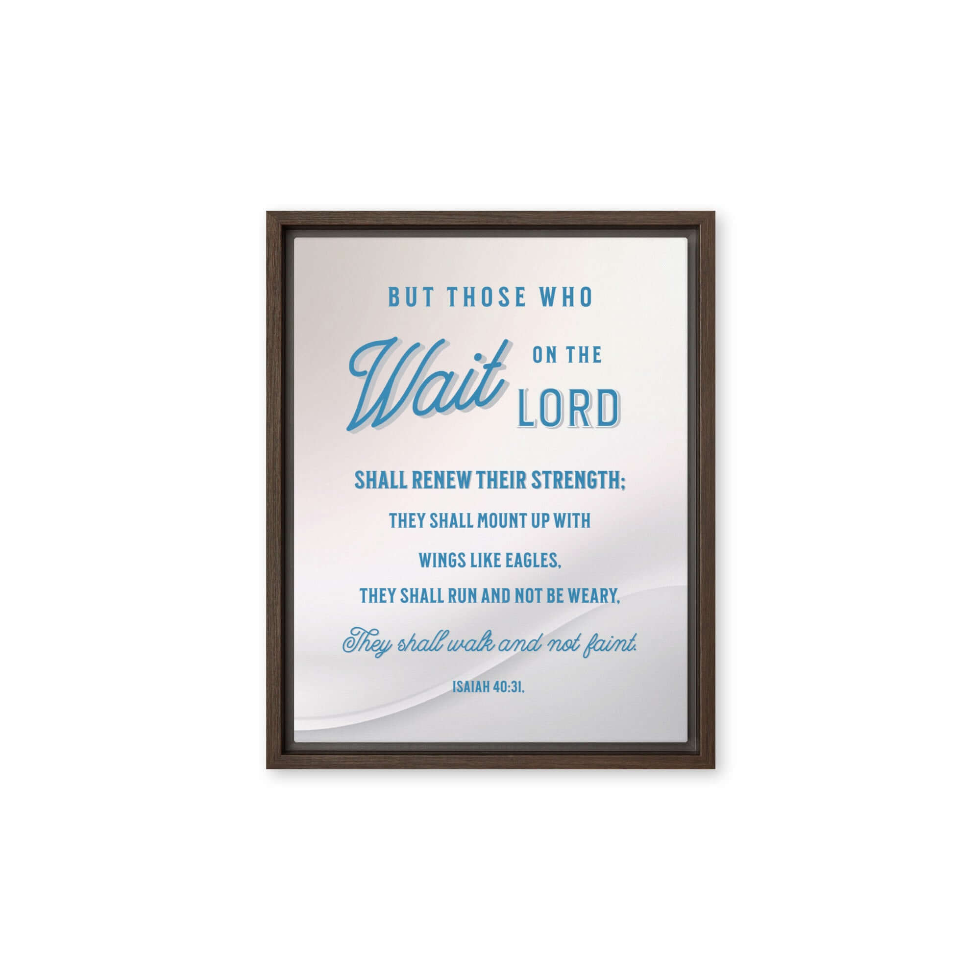 Isaiah 40:31 Bible Verse, Wings like Eagles Framed Canvas Print Wall Art Brown 11″×14″