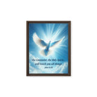 John 14:26 Bible Verse, Holy Spirit Dove Framed Canvas Print Wall Art Brown 11″×14″