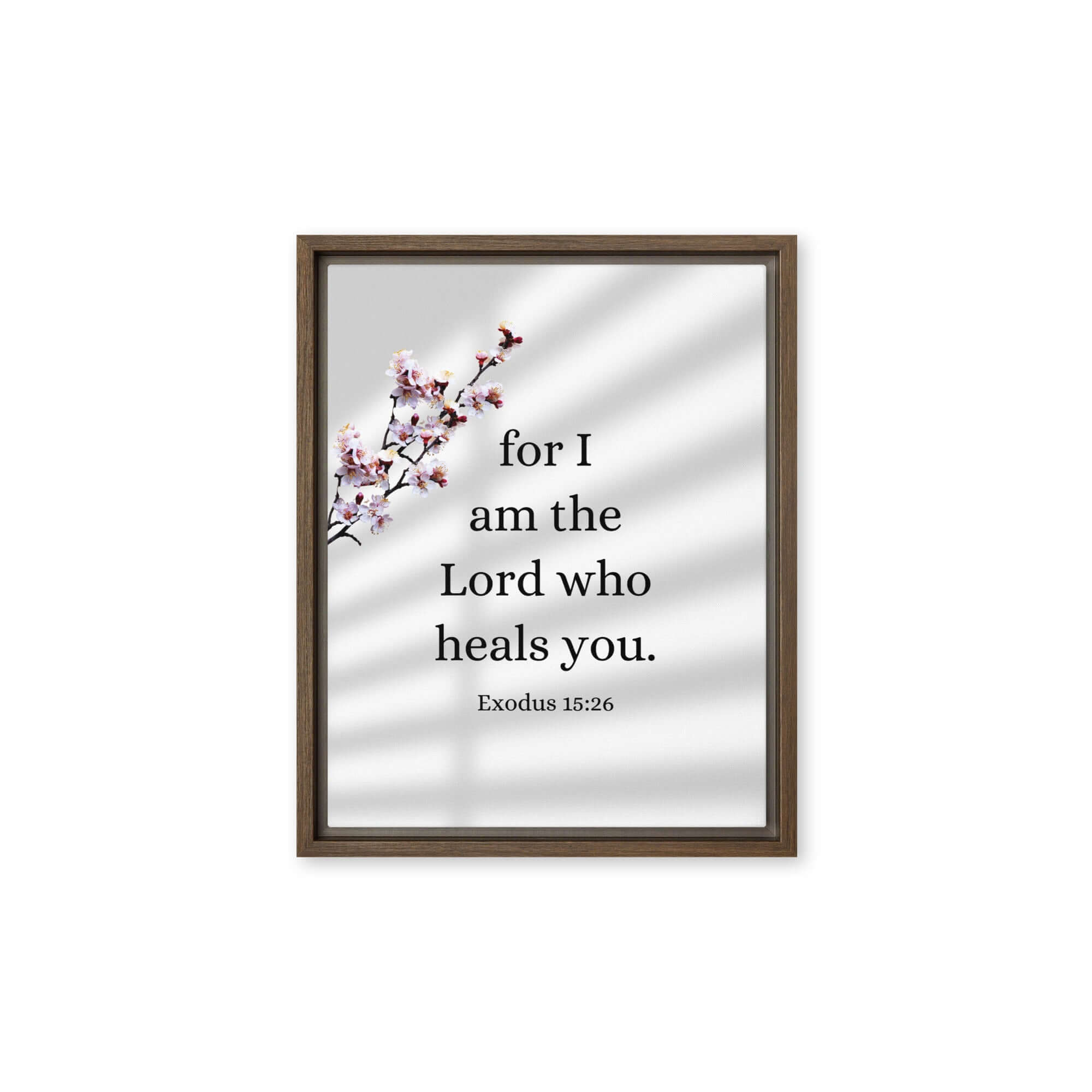 Exodus 15:26 Bible Verse, diligently listen Framed Canvas Print Wall Art Brown 11″×14″