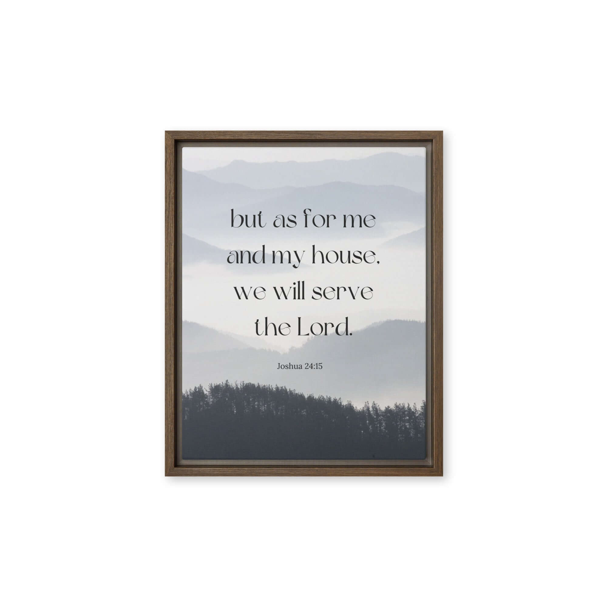 Joshua 24:15 Bible Verse, whom you Framed Canvas Print Wall Art Brown 11″×14″