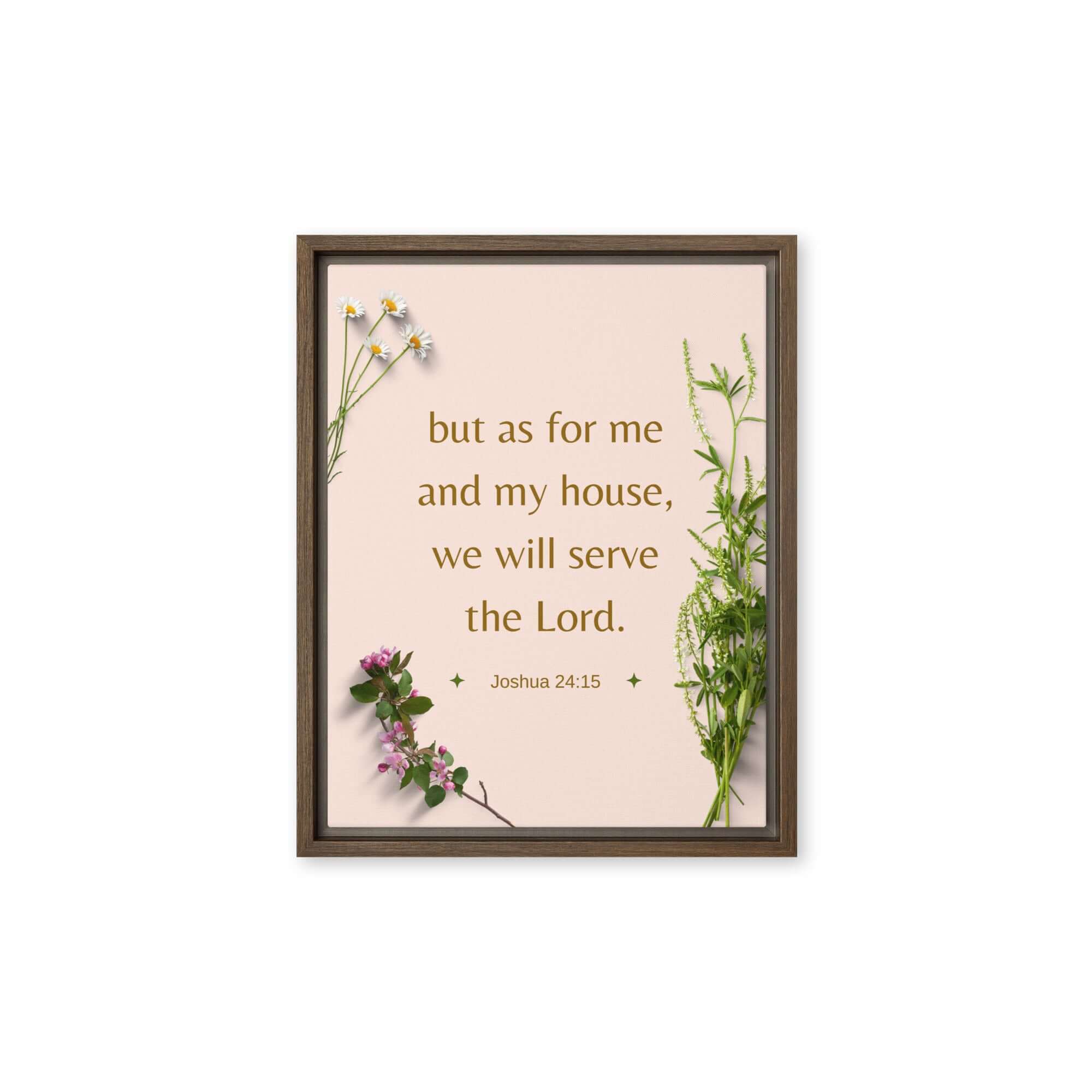 Joshua 24:15 Bible Verse, your fathers Framed Canvas Print Wall Art Brown 11″×14″