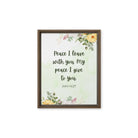 John 14:27 Bible Verse, My peace Framed Canvas Print Wall Art Brown 11″×14″