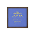 Matthew 11:29-30 Bible Verse, Take my yoke Framed Canvas Print Wall Art Brown 12″×12″