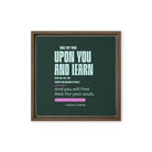 Matthew 11:29-30 Bible Verse, I am gentle Framed Canvas Print Wall Art Brown 12″×12″