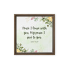John 14:27 Bible Verse, My peace Framed Canvas Print Wall Art Brown 12″×12″