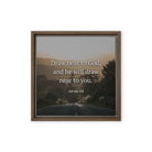 James 4:8 Bible Verse, Cleanse your Framed Canvas Print Wall Art Brown 12″×12″