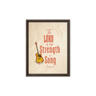 Exodus 15:2 Bible Verse, The LORD is my strength Framed Canvas Print Wall Art Brown 12″×16″