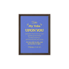 Matthew 11:29-30 Bible Verse, Take my yoke Framed Canvas Print Wall Art Brown 12″×16″