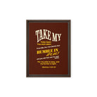 Matthew 11:29-30 Bible Verse, learn from me Framed Canvas Print Wall Art Brown 12″×16″