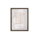 Revelation 21:4 Bible Verse, He will wipe Framed Canvas Print Wall Art Brown 12″×16″