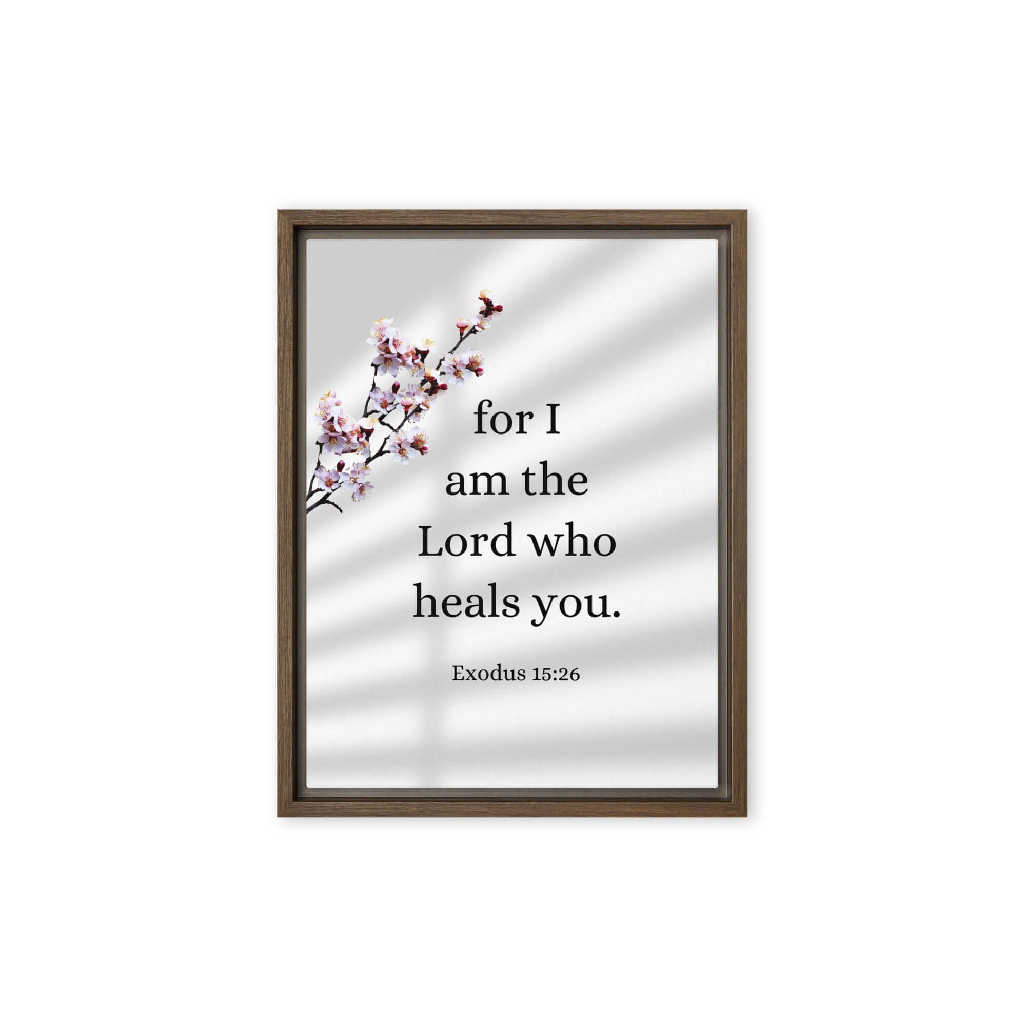 Exodus 15:26 Bible Verse, diligently listen Framed Canvas Print Wall Art Brown 12″×16″