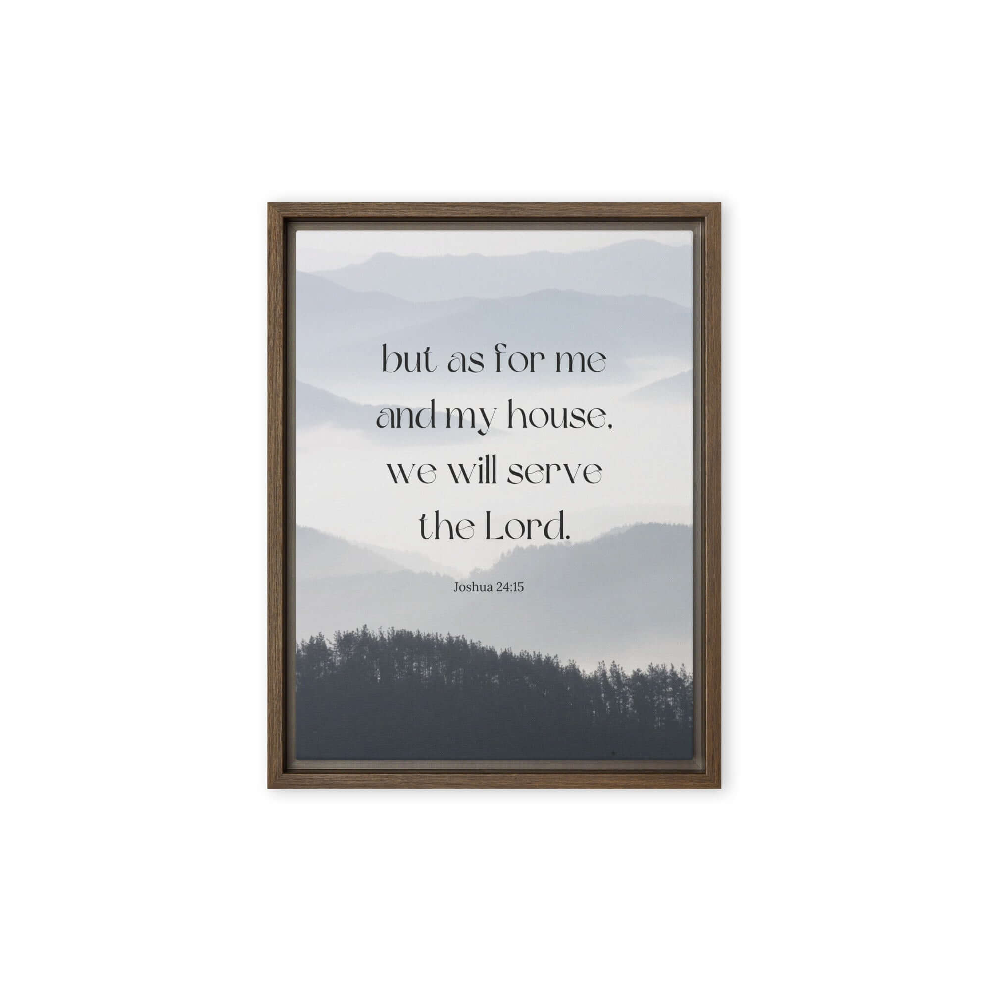 Joshua 24:15 Bible Verse, whom you Framed Canvas Print Wall Art Brown 12″×16″