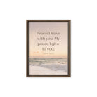 John 14:27 Bible Verse, not as the Framed Canvas Print Wall Art Brown 12″×16″