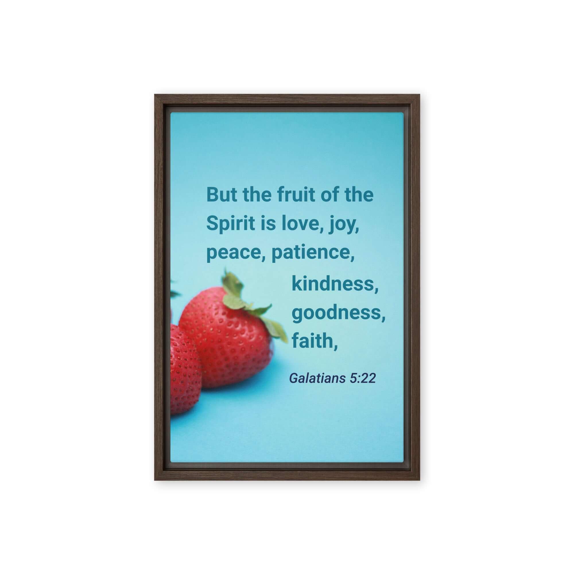 Galatians 5:22 Bible Verse, fruit of the Spirit Framed Canvas Print Wall Art