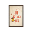 Exodus 15:2 Bible Verse, The LORD is my strength Framed Canvas Print Wall Art Brown 12″×18″