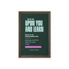 Matthew 11:29-30 Bible Verse, I am gentle Framed Canvas Print Wall Art Brown 12″×18″