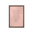 Revelation 21:4 Bible Verse, their eyes Framed Canvas Print Wall Art Brown 12″×18″