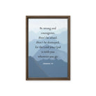 Joshua 1:9 Bible Verse, Courageous Framed Canvas Print Wall Art Brown 12″×18″