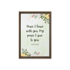 John 14:27 Bible Verse, My peace Framed Canvas Print Wall Art Brown 12″×18″