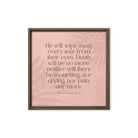 Revelation 21:4 Bible Verse, their eyes Framed Canvas Print Wall Art Brown 16″×16″