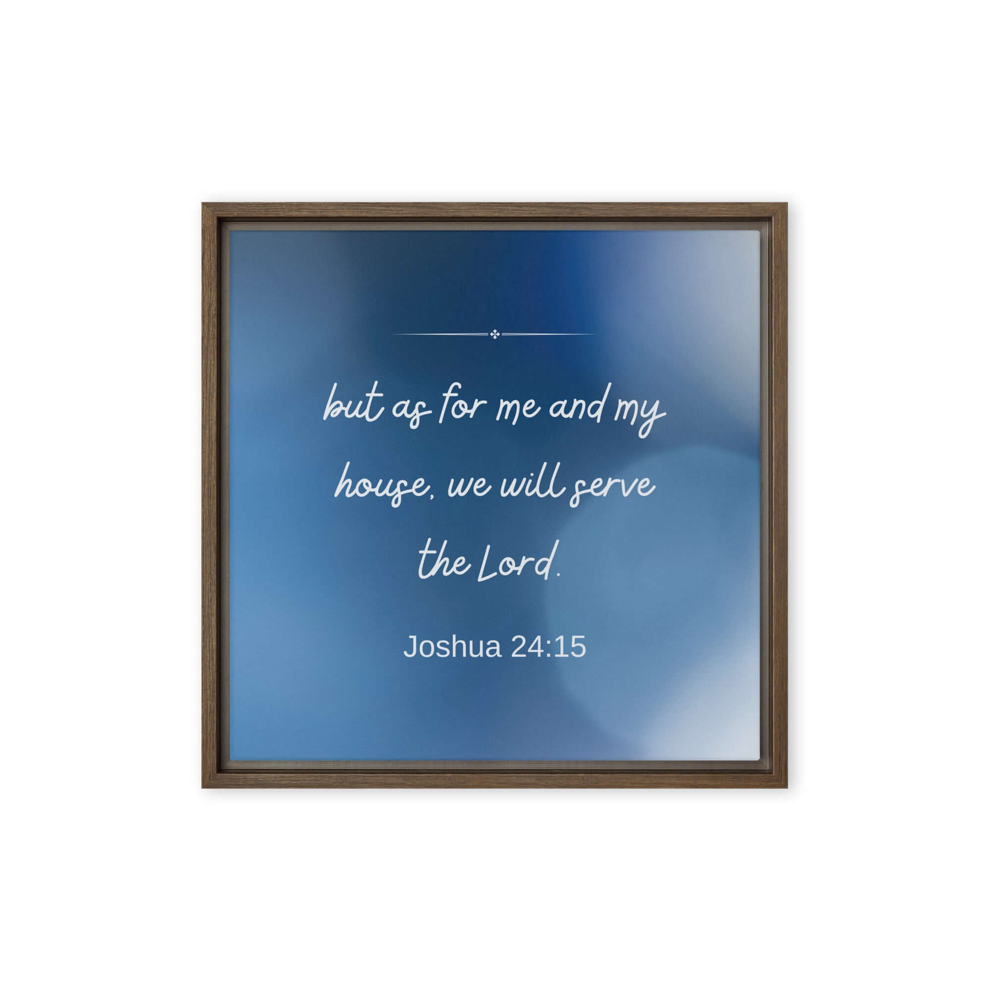 Joshua 24:15 Bible Verse, choose today Framed Canvas Print Wall Art Brown 16″×16″