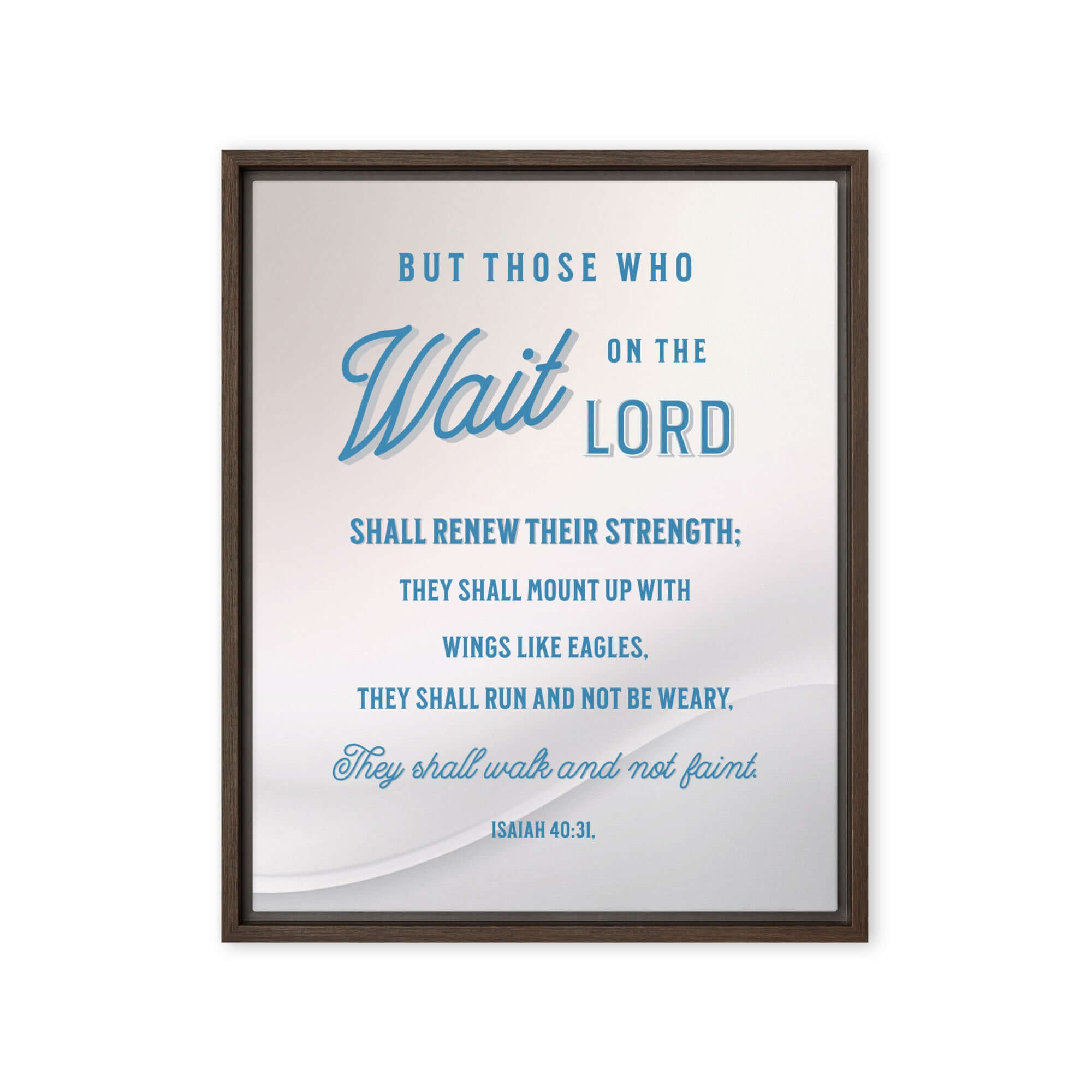 Isaiah 40:31 Bible Verse, Wings like Eagles Framed Canvas Print Wall Art Brown 16″×20″