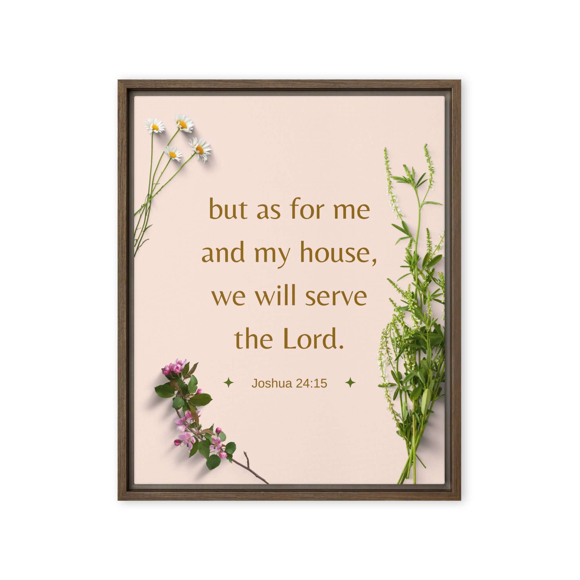 Joshua 24:15 Bible Verse, your fathers Framed Canvas Print Wall Art Brown 16″×20″