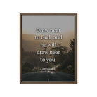 James 4:8 Bible Verse, Cleanse your Framed Canvas Print Wall Art Brown 16″×20″