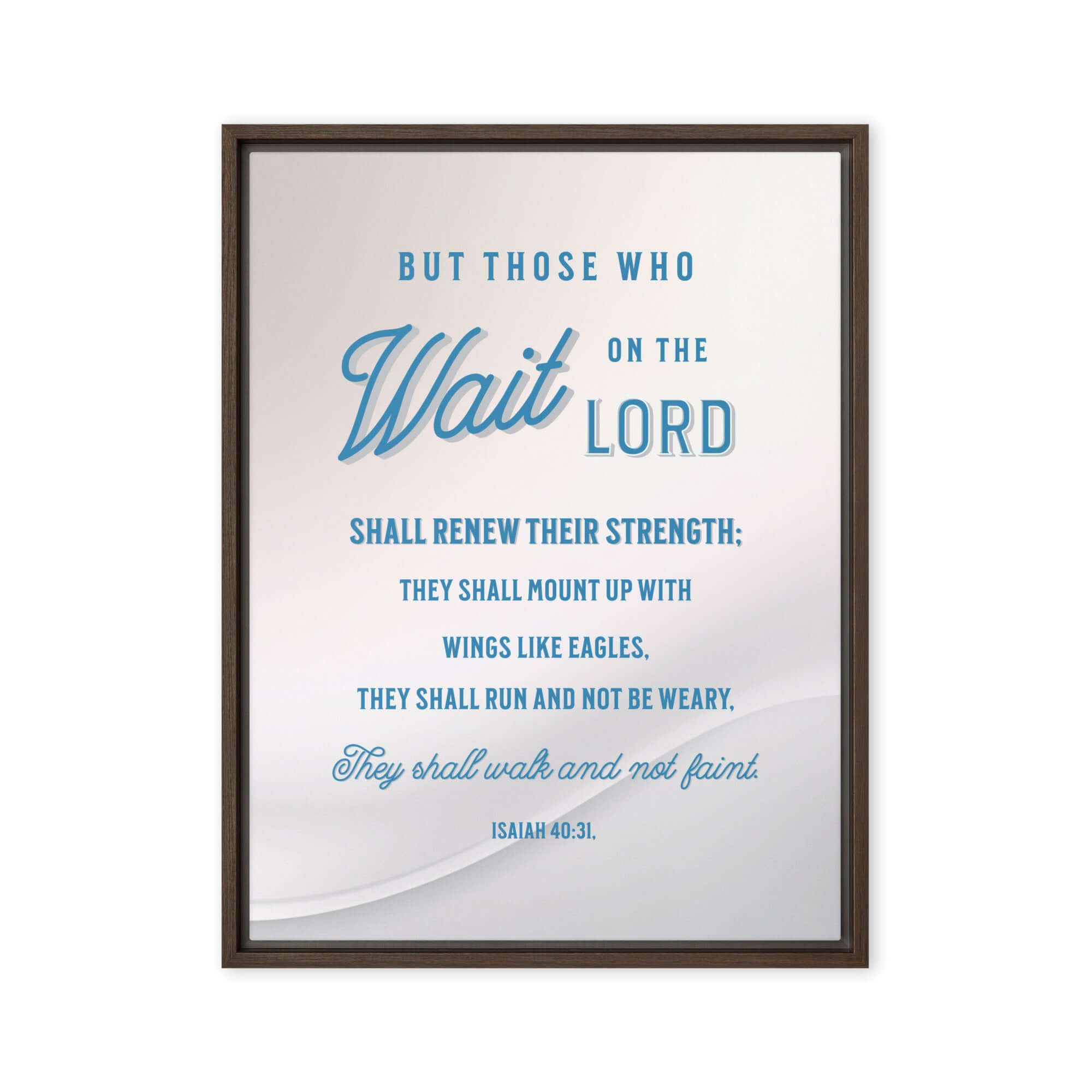 Isaiah 40:31 Bible Verse, Wings like Eagles Framed Canvas Print Wall Art Brown 18″×24″