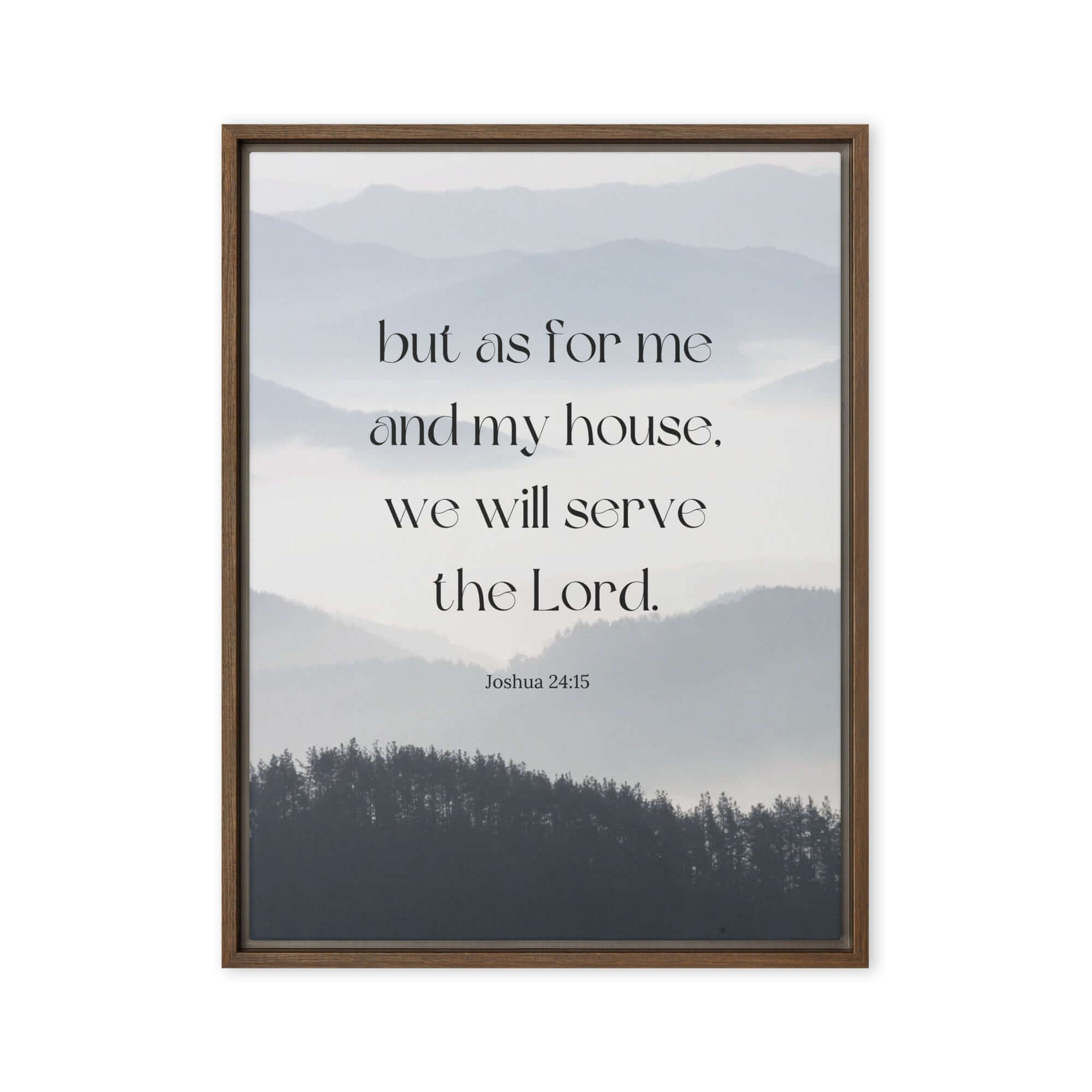 Joshua 24:15 Bible Verse, whom you Framed Canvas Print Wall Art Brown 18″×24″