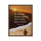 Romans 3:23 Bible Verse, of God Framed Canvas Print Wall Art Brown 18″×24″