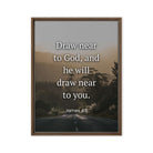 James 4:8 Bible Verse, Cleanse your Framed Canvas Print Wall Art Brown 18″×24″