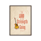 Exodus 15:2 Bible Verse, The LORD is my strength Framed Canvas Print Wall Art Brown 20″×28″