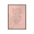 Revelation 21:4 Bible Verse, their eyes Framed Canvas Print Wall Art Brown 20″×28″