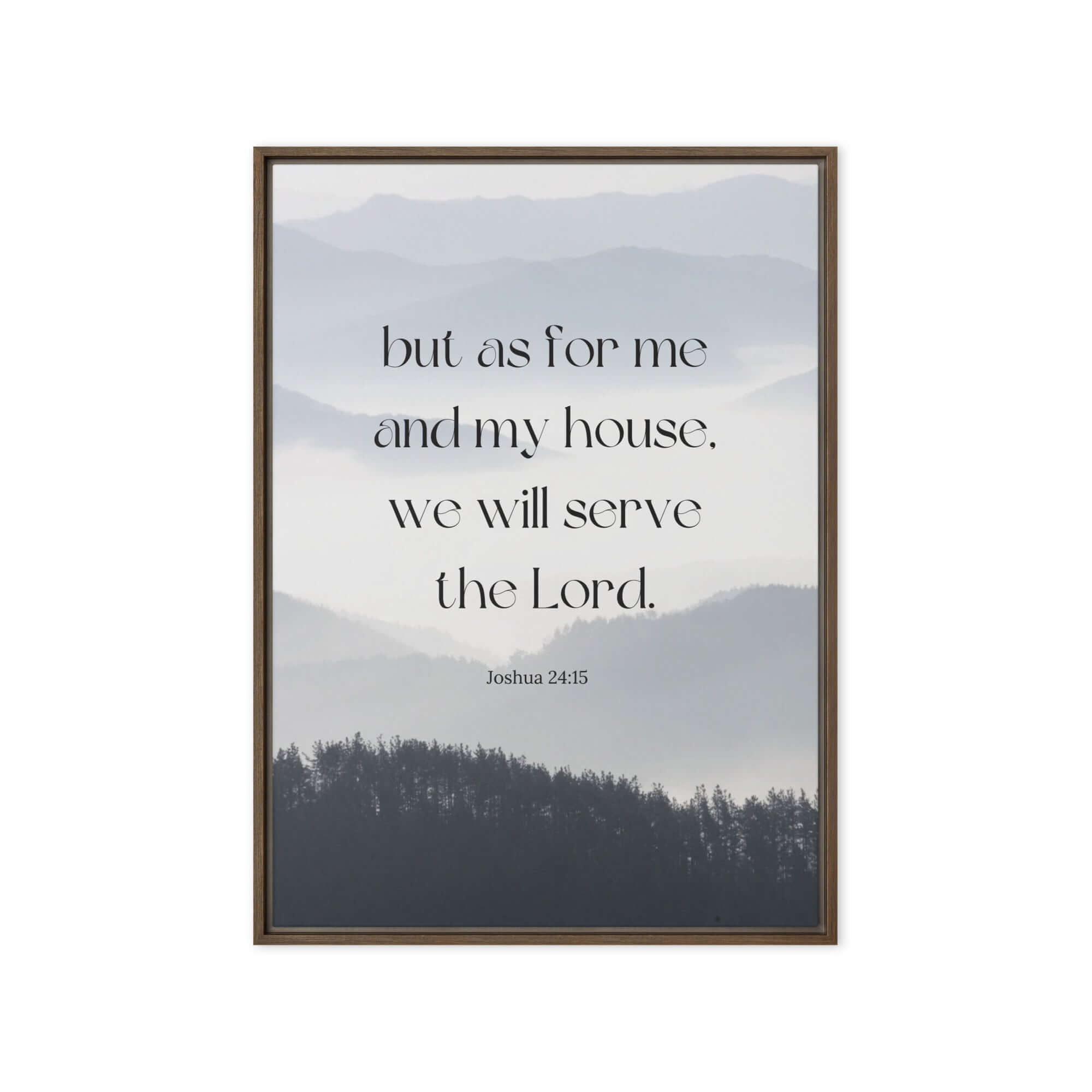 Joshua 24:15 Bible Verse, whom you Framed Canvas Print Wall Art Brown 20″×28″