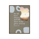 Romans 3:23 Bible Verse, the glory Framed Canvas Print Wall Art Brown 20″×28″