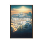 Ephesians 6:10 Bible Verse, be strong in the Lord Framed Canvas Print Wall Art Brown 20″×30″