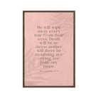 Revelation 21:4 Bible Verse, their eyes Framed Canvas Print Wall Art Brown 20″×30″
