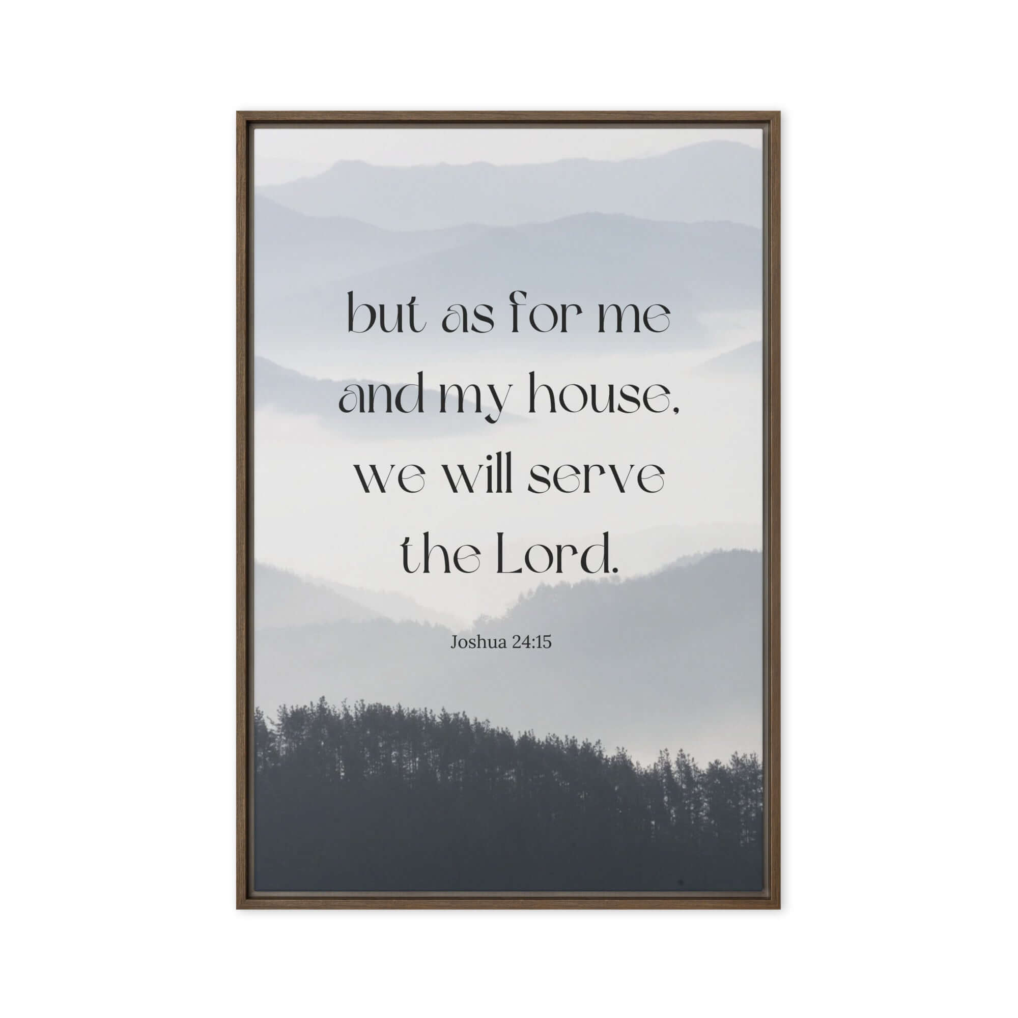 Joshua 24:15 Bible Verse, whom you Framed Canvas Print Wall Art Brown 20″×30″